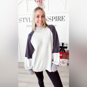 Mystree Gray and Navy Sweater